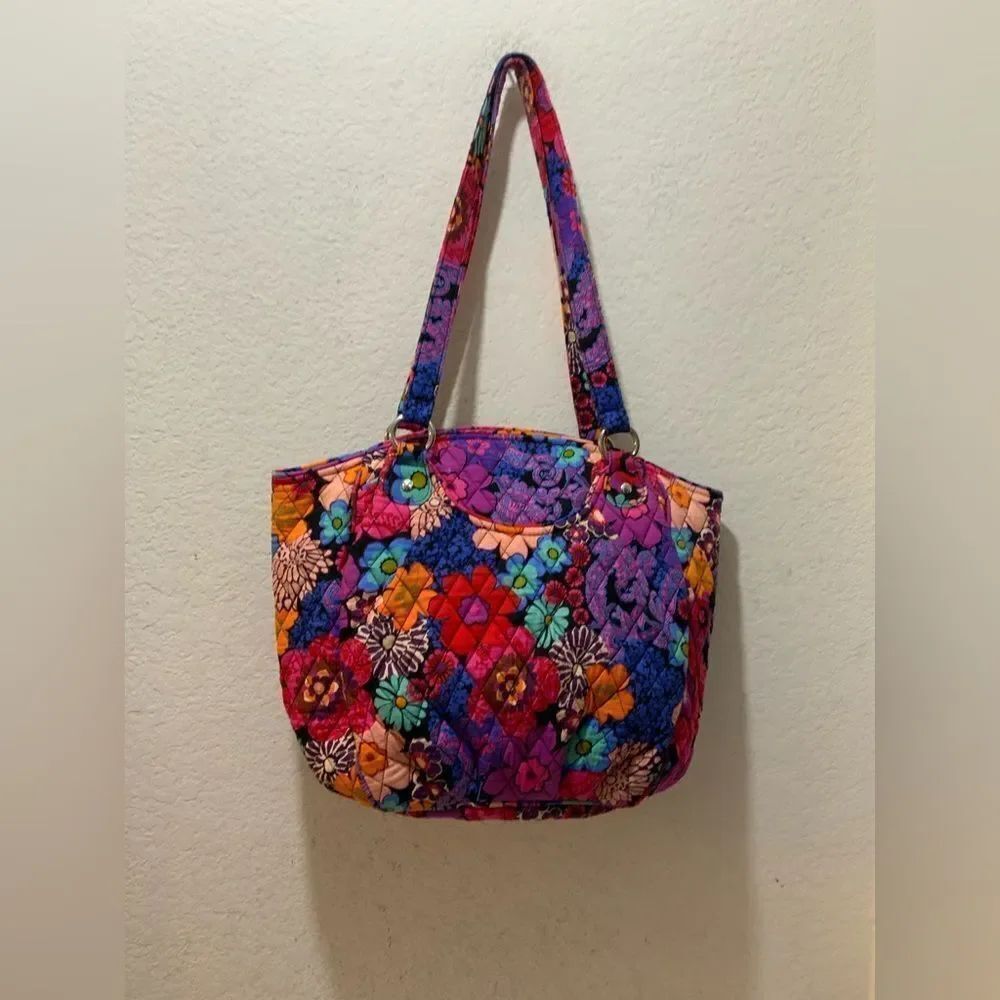 VERA BRADLEY Iconic Glenna Satchel Purse - Pink Floral Paisley NWOT